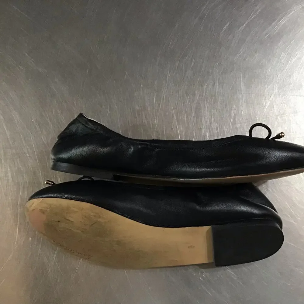 Sam Edelman Girls Felicia Black Leather Bow Round-Toe Ballet Flats Shoes 3